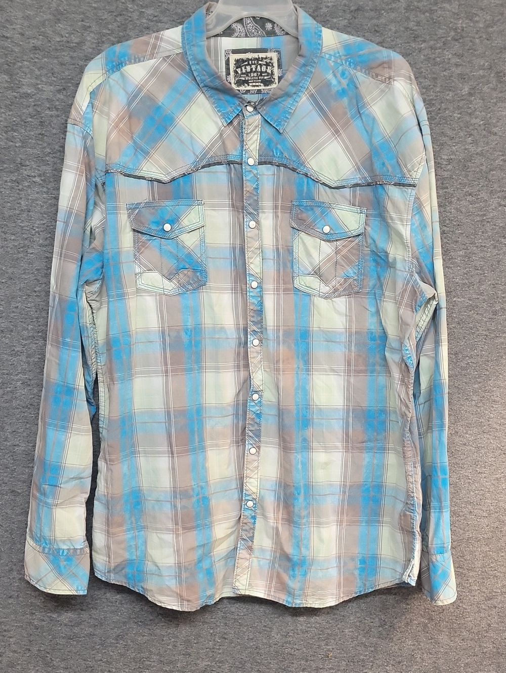 BKE plaid Snap Down Western Shirt Men's Size XXXL